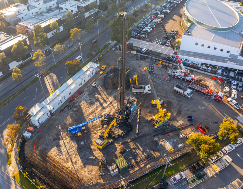 Aerial photo of a construction site